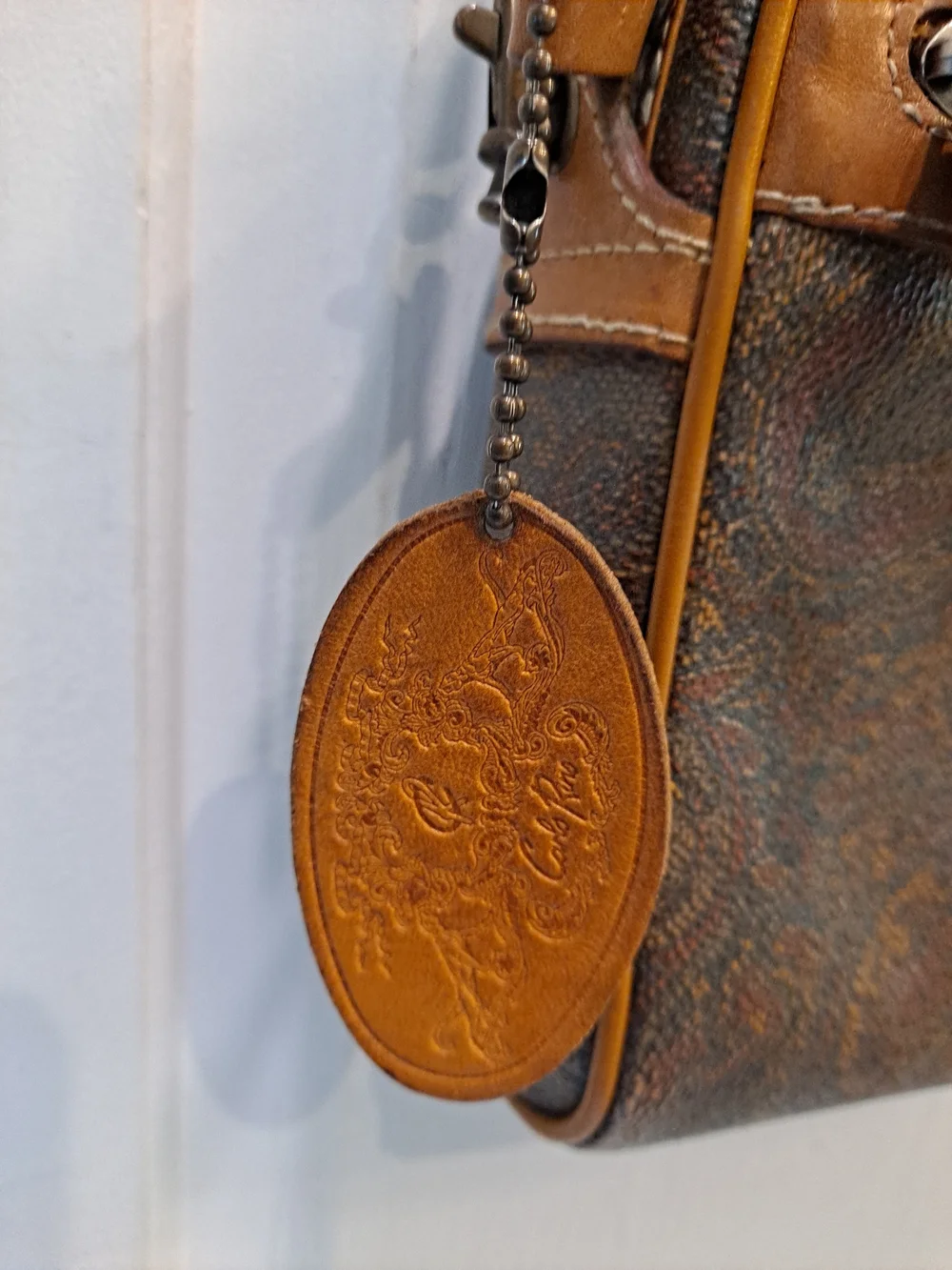 Carlo Rino Italian Vintage 80s Paisley Pattern Brown Crossbody Bag Trendy